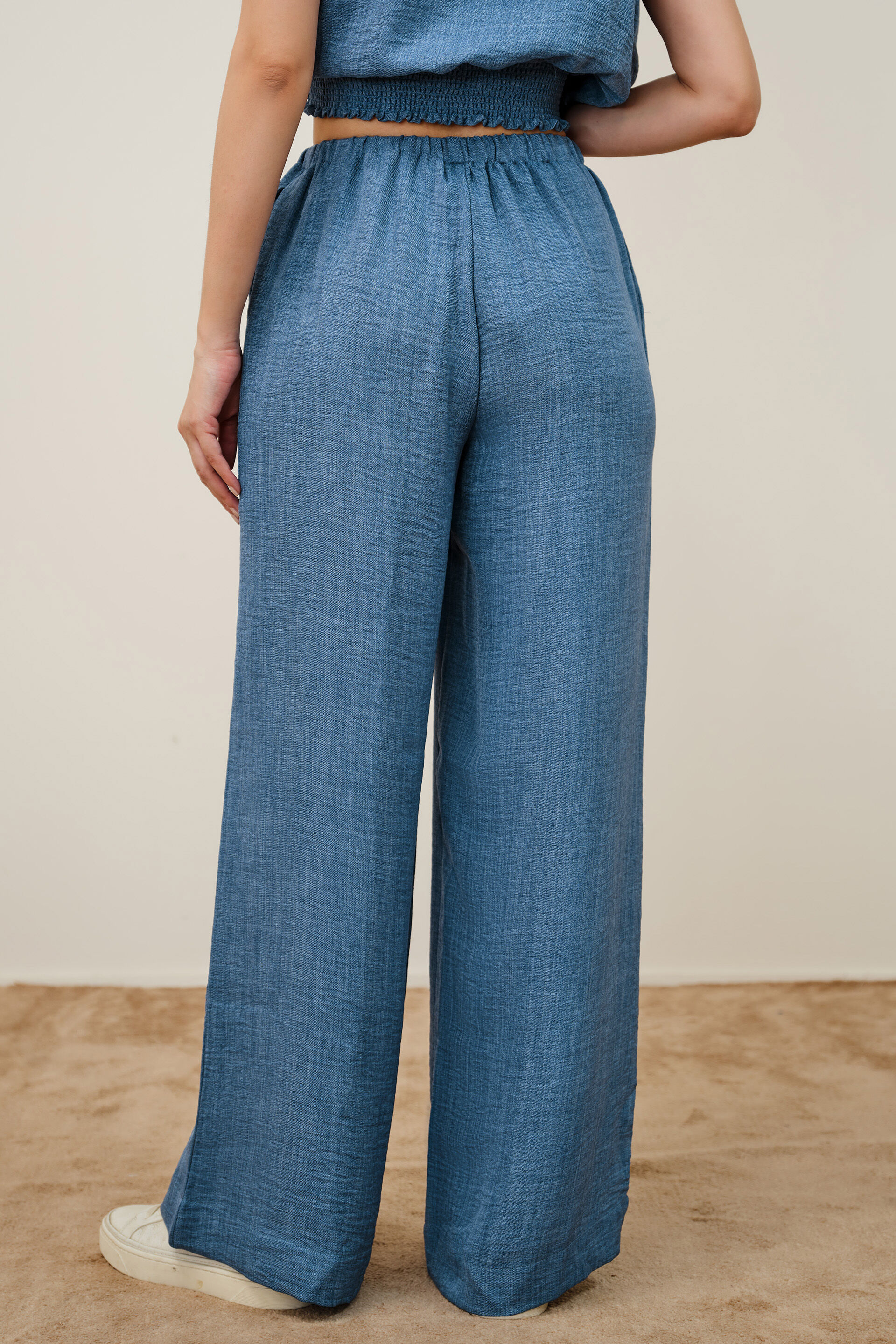 Denim-Blue Relaxed Pants, Blue, image 4
